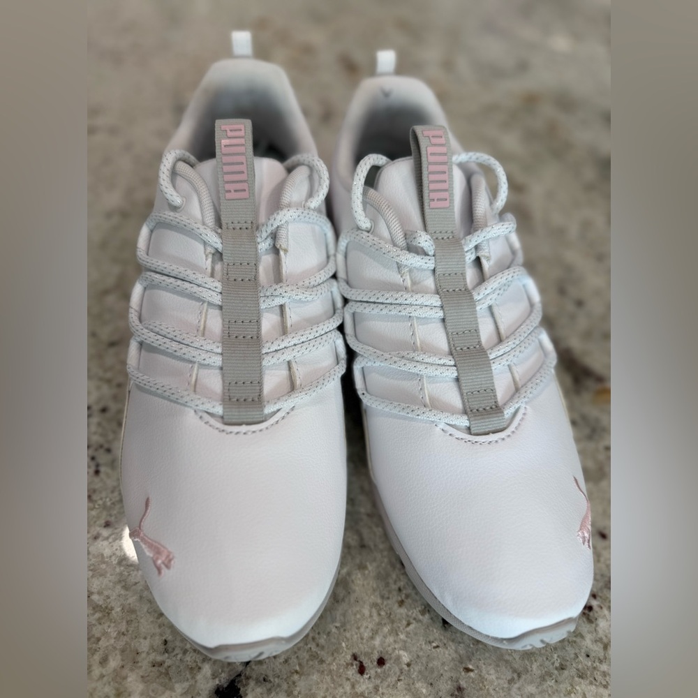 Puma Riaze Prowl SI Speckle Lace Up Running White and Light Pink Sneakers - Picture 4 of 12